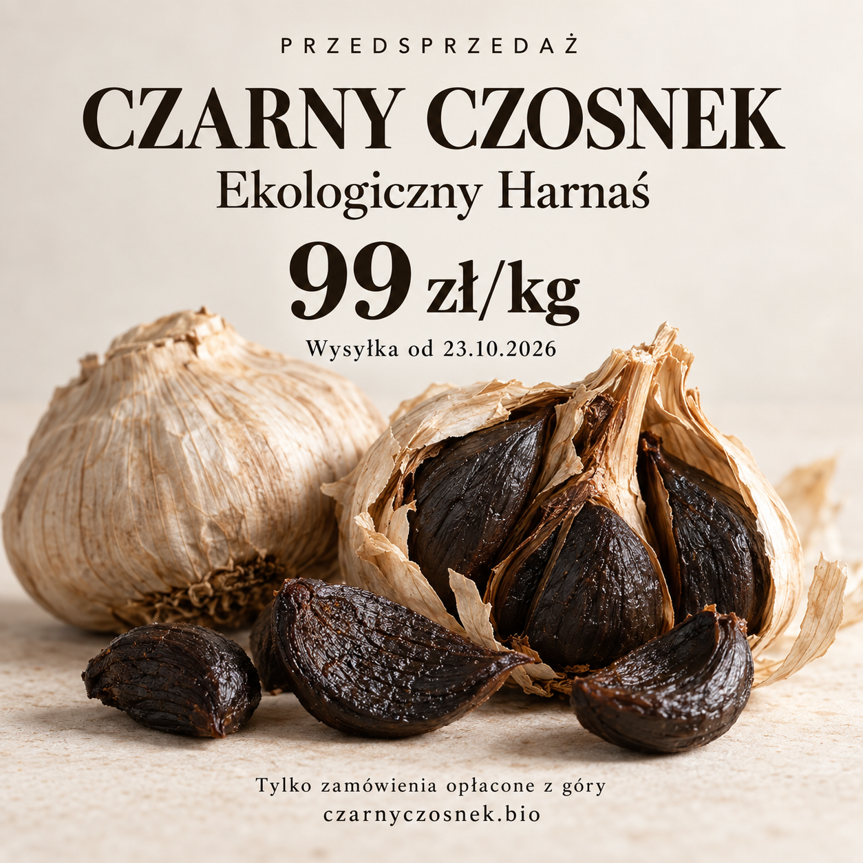 Czarny Czosnek  - PRZEDSPRZEDAŻ Z WYSYŁKĄ 23 PAŹDZIERNIKA
